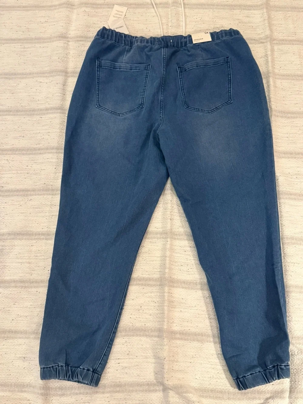 NWT Forever 21 Plus Size Drawstring Denim Joggers Size 1X
